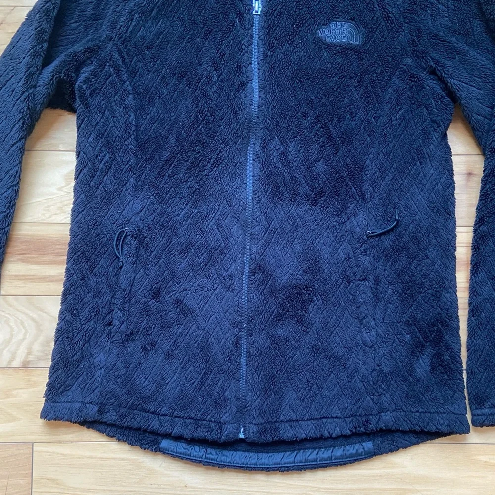 The North Face Sherpa Fleece Jacket Womens Sz S Black Full Zip High Pile Teddy